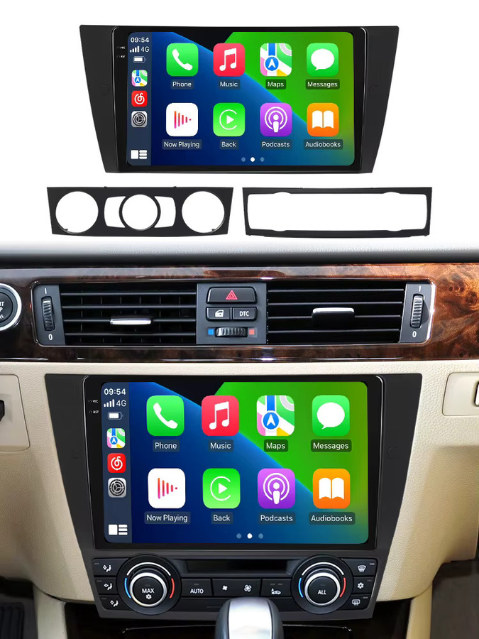 MEKEDE Kabelloses CarPlay und Android Auto Autoradio für BMW 3er-Serie E90 E91 E92 E93 (2005-2012) mit Bluetooth und WiFi in Schwarz - Bild 4