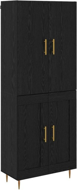 vidaXL Highboard Eiche Schwarz in moderner Optik, B/T/H: 69,5 x 34 x 180 cm - Bild 1