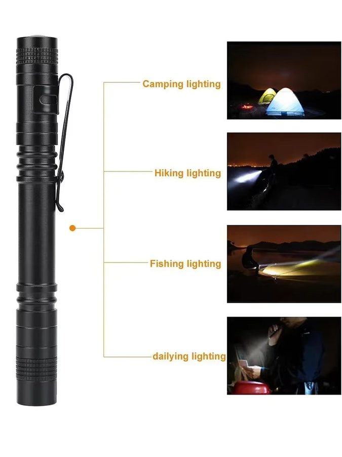 XIWANGFIRE Mini-LED-Taschenlampe in Schwarz für Camping, Garten und Notfälle - Bild 5