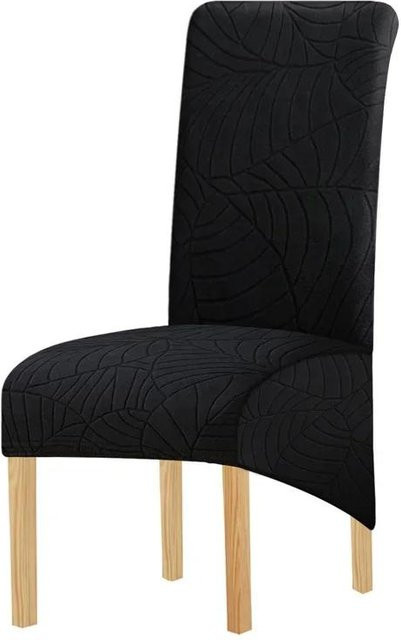 Jacquard Stuhlbezug in Schwarz von Yiran bag, elastischer Stretch-Sitzbezug für Esszimmerstühle in XL-Größe - Bild 1