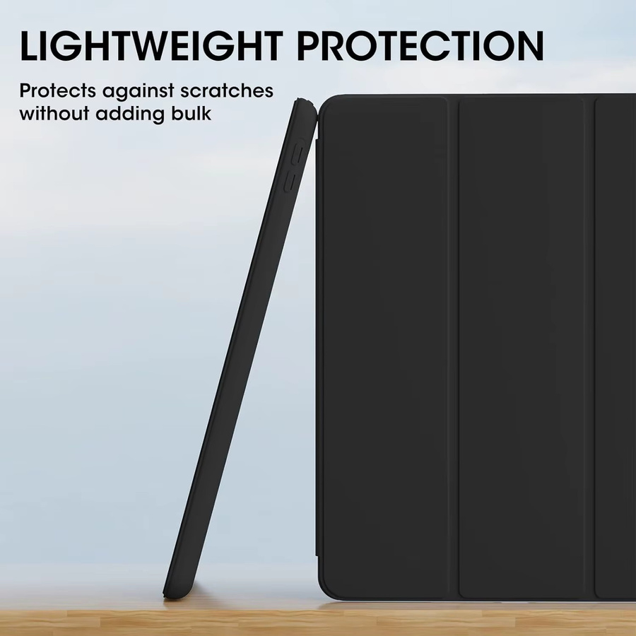 QIJUN Dreifach faltbare Flip-Hülle für iPad Mini 6 A2568 und iPad Mini 7 A2995 8,3 Zoll in Grau mit magnetischem Ständer und Auto-Wake Funktion aus PU-Leder - Bild 6