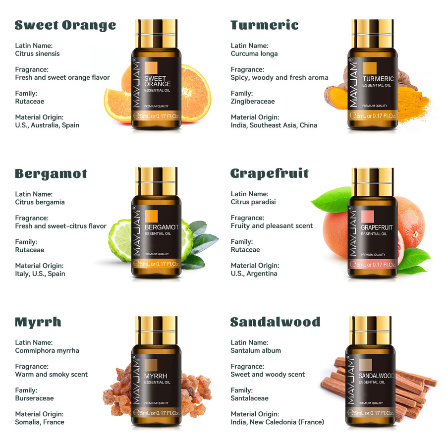 Mayjam Ätherische Öle Set, 35 Stück, Lavendel, Vanille, Zitrone, Eukalyptus - Bild 4