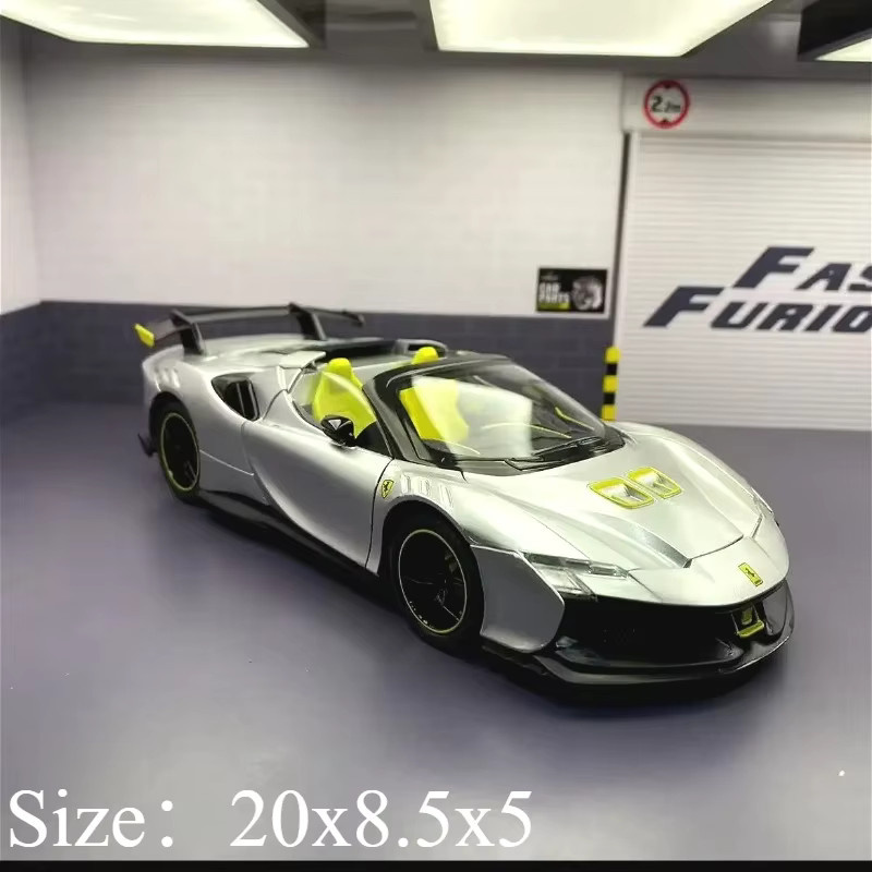 MAKEDA SF90XX Sportwagen Modell, 1:24, Metall, mit Licht und Sound - Bild 2