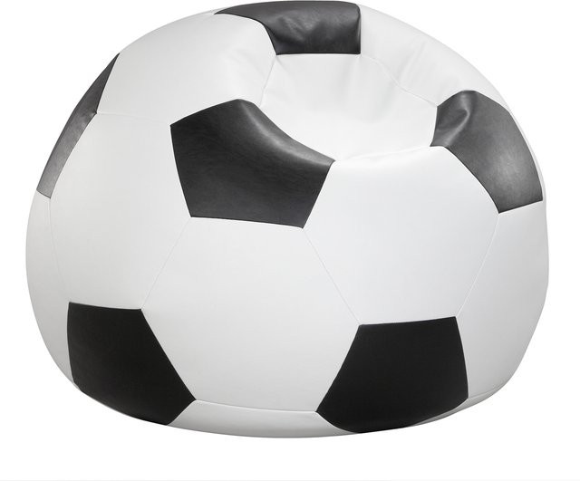 Linke Licardo Fußball-Sitzball aus Kunstleder in Weiß, Durchmesser: 90 cm - Bild 1