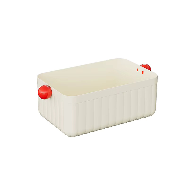 Niedliche Dopamin Aufbewahrungsbox aus Acryl für Schreibtisch und Kosmetik in Beige oder Weiß - Bild 4
