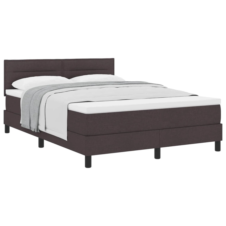 vidaXL Boxspringbett Hybrid mit Matratze und Taschenfederkern in Braun - Bild 2