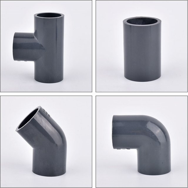 SgooHan PVC Rohr Verbindungsstücke Set in Grau für Aquarium und Bewässerung, 2 Stück mit Gerade, Ellenbogen und Tee Verbindungen - Bild 1