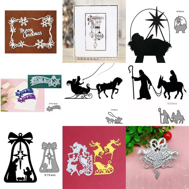 Weihnachten Schneidwerkzeug aus Metall für Scrapbooking und Papierhandwerk, Silberfarbene Stanzform und Prägeschablone - Bild 1