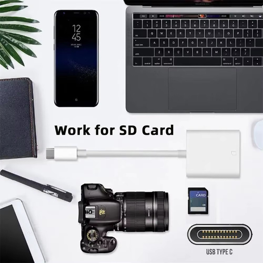 Xiaomi USB-C SD-Kartenleser und Digitalkamera-Adapter in Weiß für iPhone und Xiaomi - Bild 3