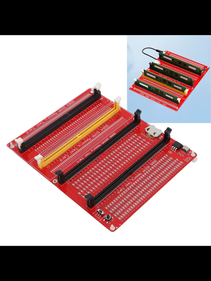 WALFRONT 4-in-1 RAM-Speicher-Testgerät für Desktop-Computer DDR3 DDR4 DDR5 UDIMM DDR5 RDIMM Diagnose-Analysator mit Beleuchtung in Rot - Bild 3