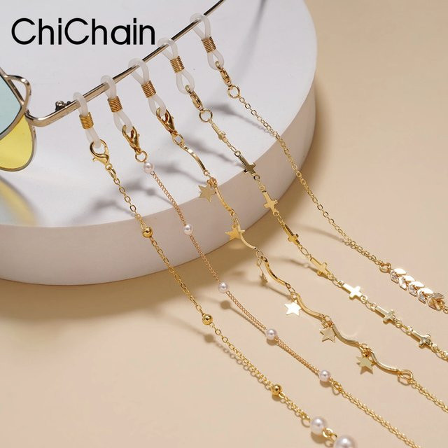 chichain Brillenkette Perlen, Gold, Damen - Bild 1