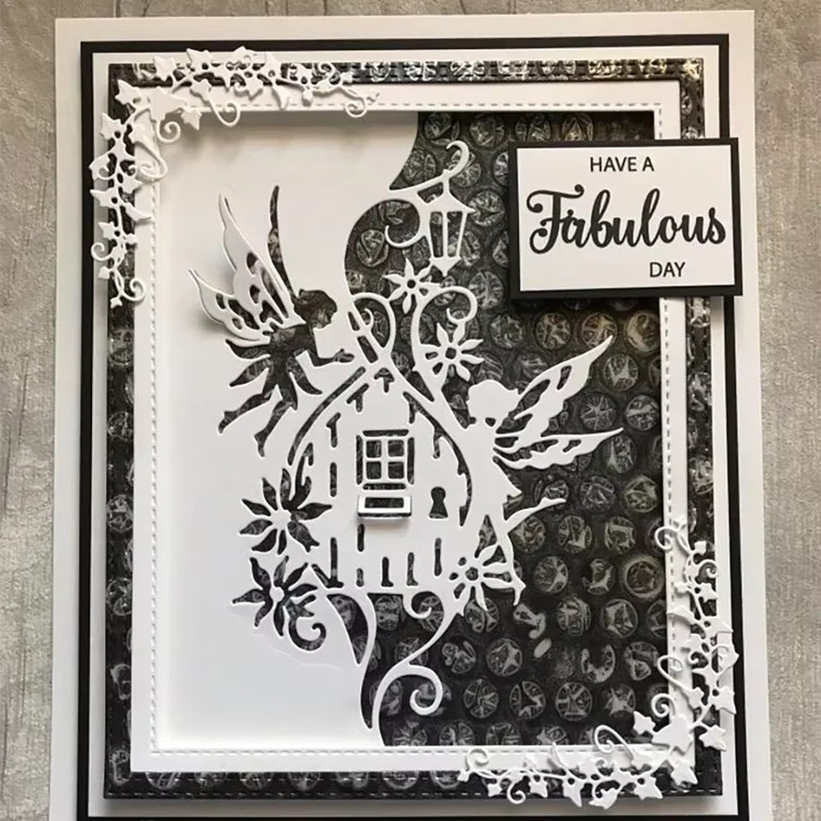 Metall Stanzformen Set mit Blumen und Fee für Scrapbooking und DIY Bastelarbeiten - Bild 2