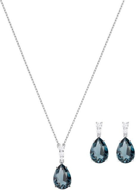 Swarovski Schmuck-Set, Vintage, Blau, Silber, Kristall, Damen - Bild 1