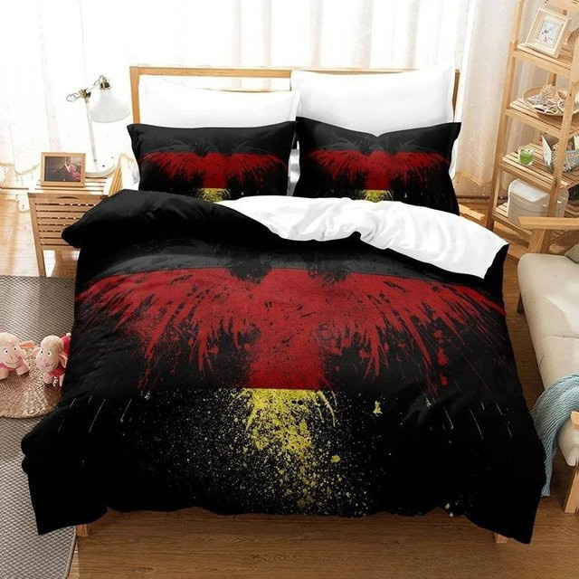 Bettwäscheset Deutschland Flagge mit 3D-Druck von Binchi Outdoor Product, Multicolor, B/H: 140 x 210 cm - Bild 1