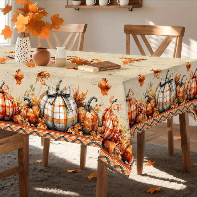 Wasserdichte Thanksgiving Tischdecke von JMG Household Supplies in Beige, Rechteckig, B/L: 140 x 280 cm - Bild 1