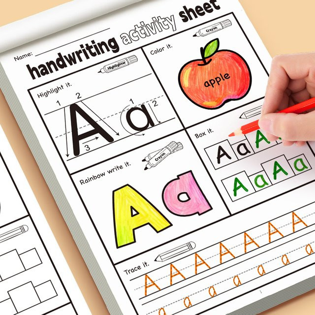 BOHY Englisches Buchstaben-Handschrift-Übungsbuch für Kinder mit interaktiven Spielen und Illustrationen, Mehrfarbig - Bild 1