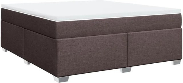 vidaXL Boxspringbett mit Matratze Hybrid-Design aus Stoff in Dunkelbraun und Weiß, B/T: 180 x 200 cm - Bild 1