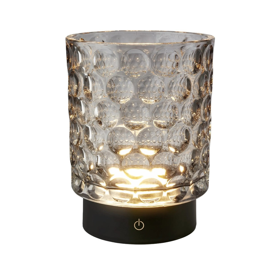 Brilo Akku-LED-Tischleuchte Sunora aus Glas mit Touch-Funktion und Dimmfunktion in Grau - Bild 2