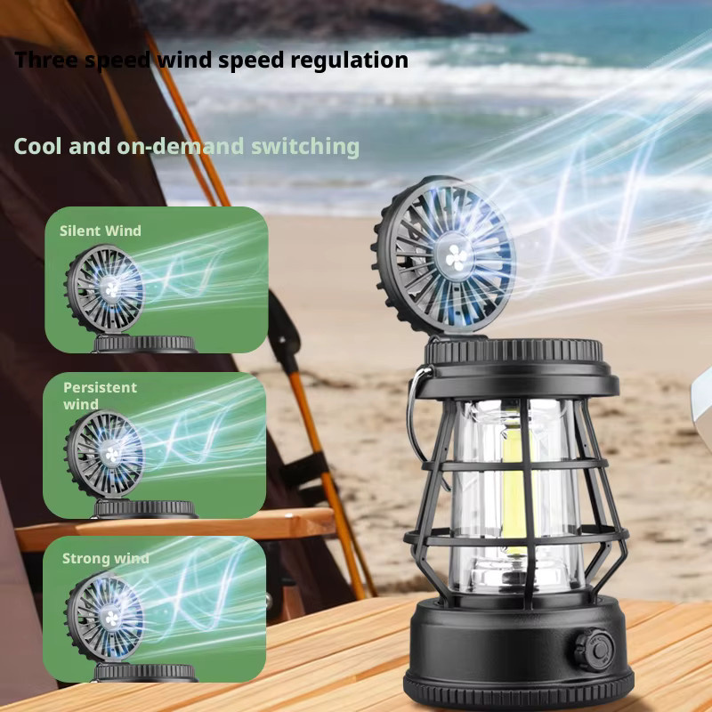 ESMARTER Vintage Camping Laterne Schwarz, Wiederaufladbare Tragbare Outdoor Lampe mit Warmweißem Licht - Bild 5