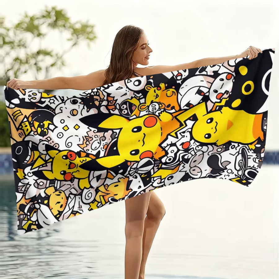 Potdemiel Pikachu Strandtuch, schnelltrocknendes Badetuch in Multicolour - Bild 6