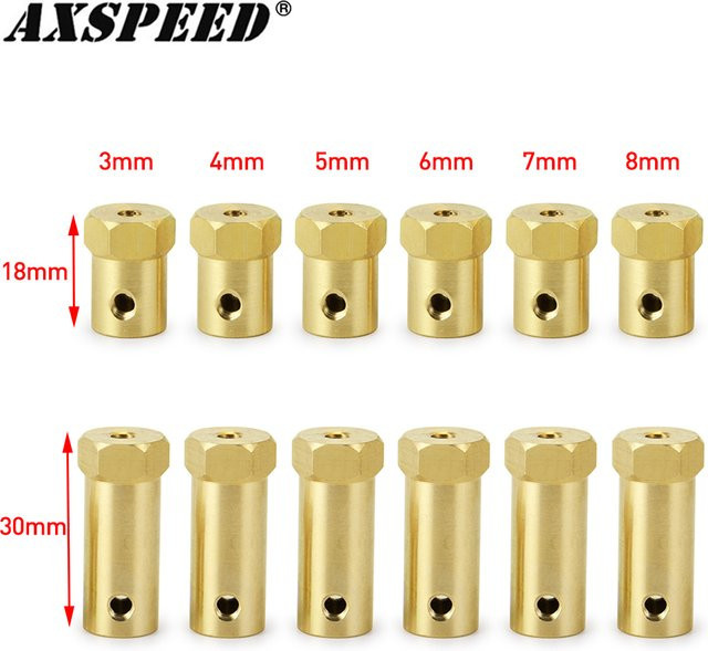 AXSPEED Wheel Hex Coupling Coupler Brass Sleeve Adapter 4-teiliges Set - Bild 1