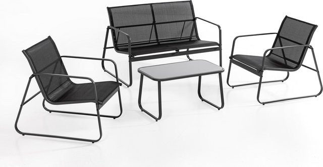 Powertec Garden 4tlg. Garten-Set aus Eisen in Schwarz im nostalgischen Stil - Bild 1