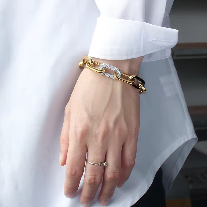 GROWYEAR Armbänder, Edelstahl, Gold Silber Farbe, Strasssteine, Damen - Bild 2