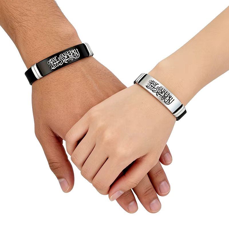 suteyi Armband, Edelstahl, Schwarz, Silber, Unisex - Bild 5