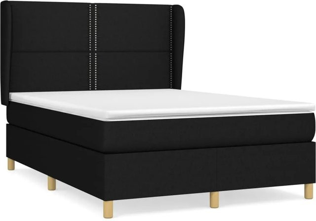 vidaXL Boxspringbett mit Matratze Hybrid-Design in Schwarz, B/T: 140 x 190 cm - Bild 1