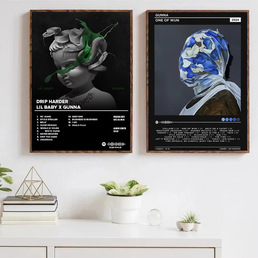 Wasserfester selbstklebender Wandaufkleber Gunna Hip-Hop Rapper Musikplakat in Mehrfarbig für moderne Zimmerdekoration - Bild 4