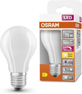 Osram LED Superstar+ CL A GL FR 75 dimmbare LED-Lampe, E27, 7,5W, Warmweiß, CRI90 - Bild 1