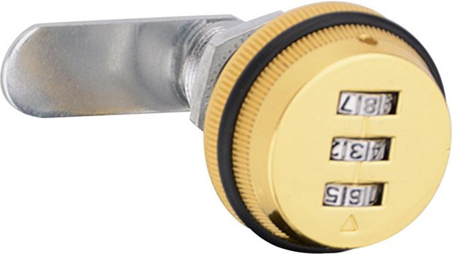 TOMTOP JMS Passwort-Nockenschloss aus Zinklegierung für Aktenschränke und Schubladen, 3-stellig, Gold, 30mm - Bild 1