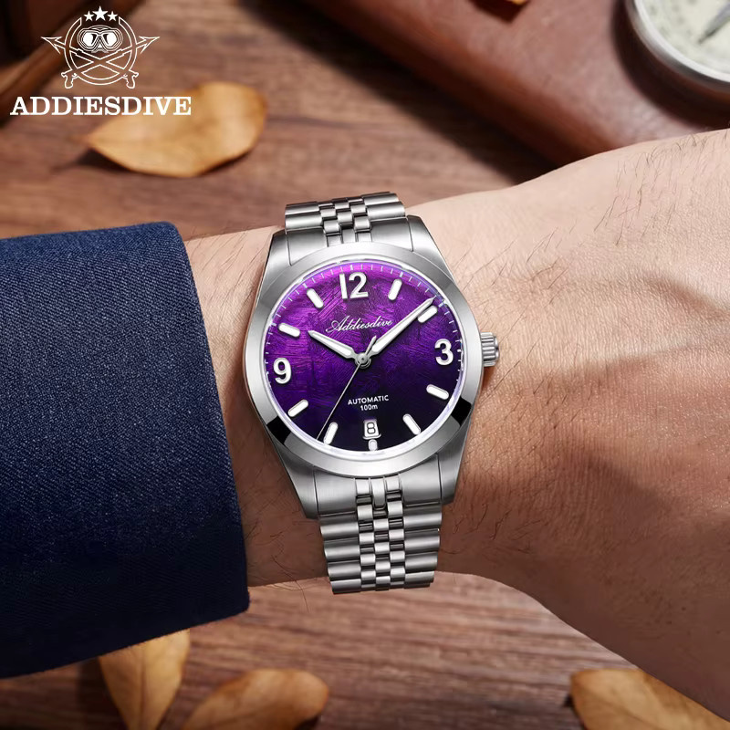 ADDIESDIVE Armbanduhr, Automatik, Edelstahl, Blau, Saphirglas, Herren - Bild 3