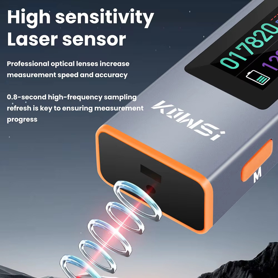 Gaqqee Infrarot-Geschwindigkeitsmesser Grau – Tragbarer digitaler IR-Lasersensor mit Typ-C-Schnittstelle für 300-200.000 U/min - Bild 2