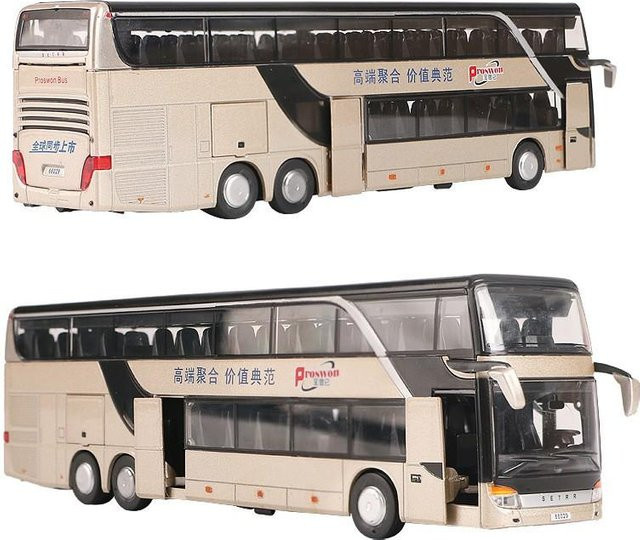 Linyi toy car Luxus-Bus, Spielzeugauto, Metall, 1:50, mit Licht und Sound, ab 14 Jahre - Bild 1