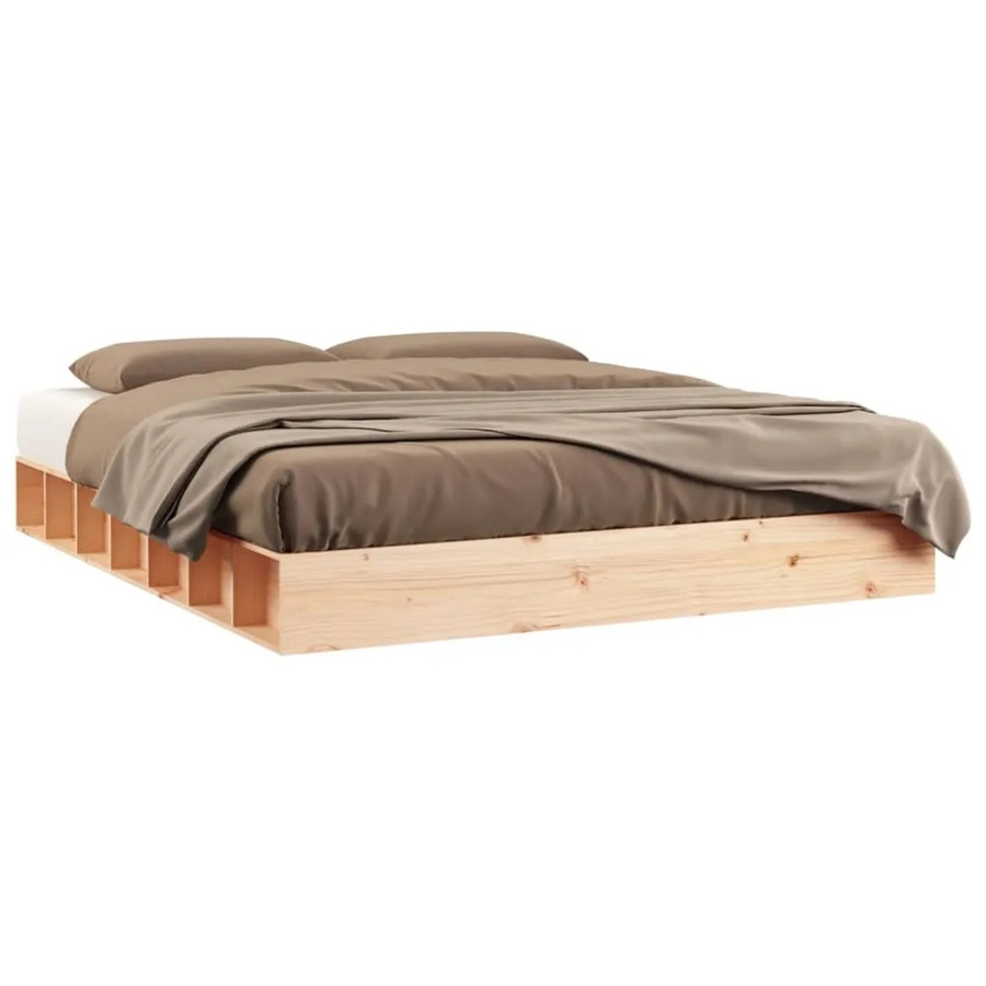 vidaXL Massivholzbett aus Kiefer in Braun, B/T/H: 140 x 200 x 21 cm - Bild 2