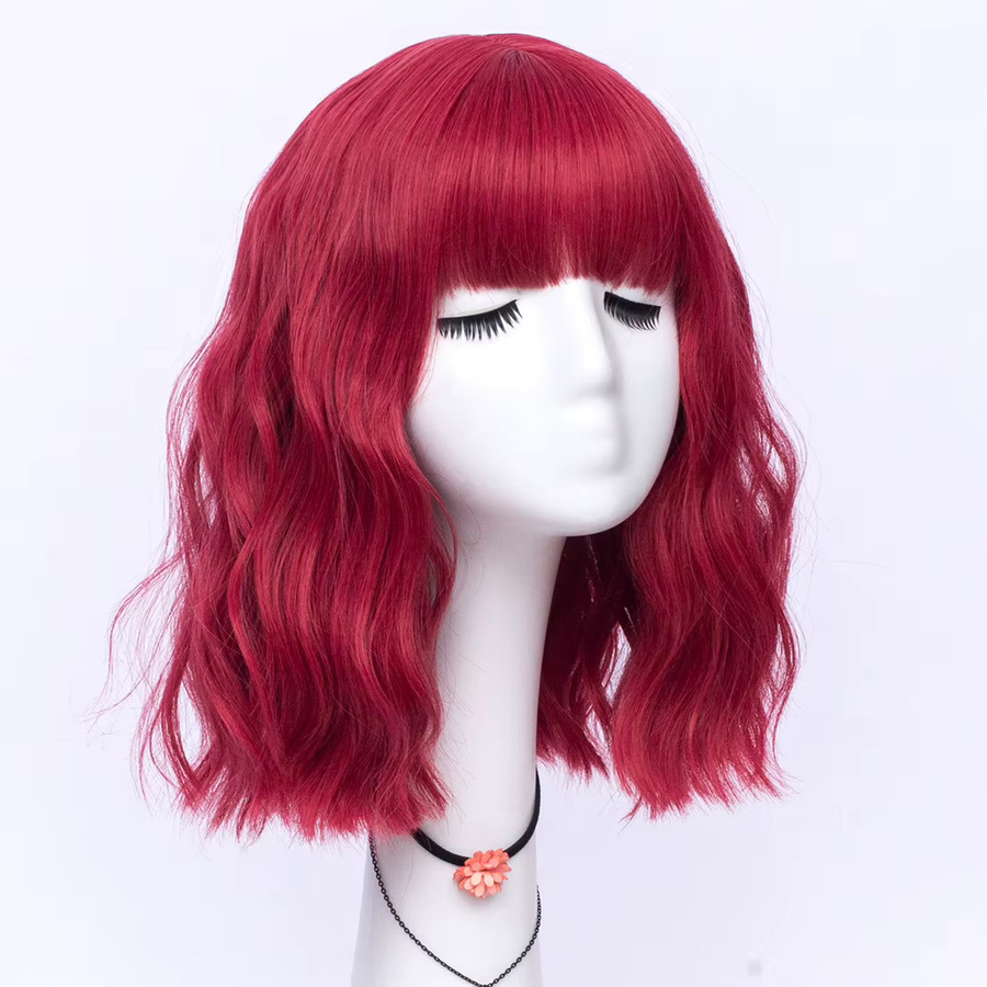 VICWIG Cosplay-Perücke, rot, synthetisch, mit Pony, Damen - Bild 2