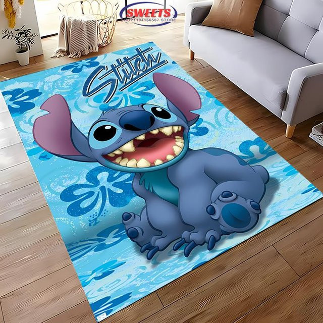 Karpetti Disney Lilo & Stitch Themen-Teppich in Blau, rutschfest und maschinenwaschbar, B/T: 90 x 130 cm - Bild 1