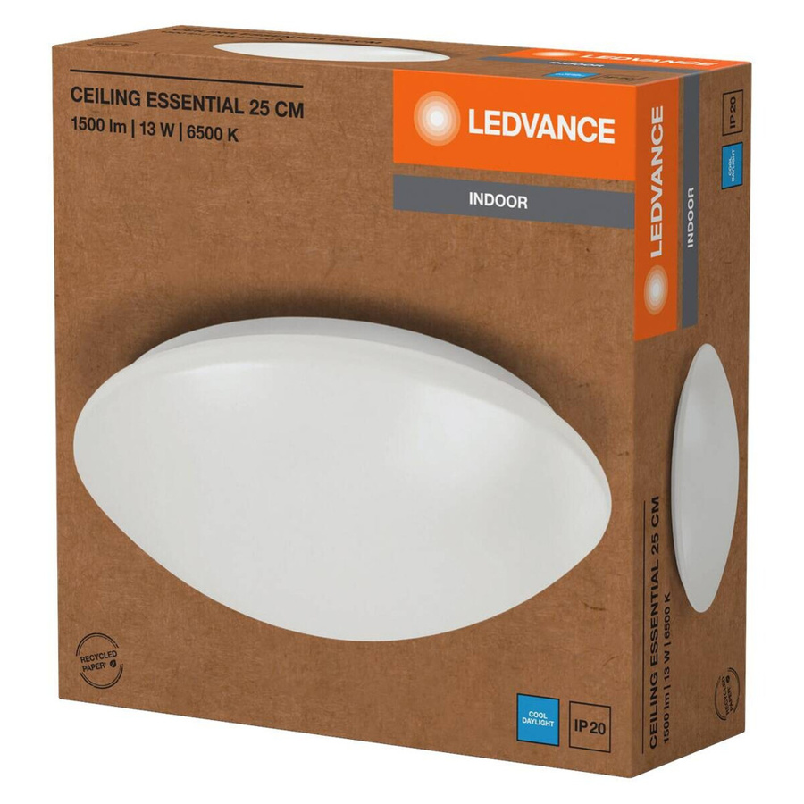 LEDVANCE Essential LED Deckenleuchte aus Kunststoff in Weiß mit kühlem Weißlicht - Bild 2