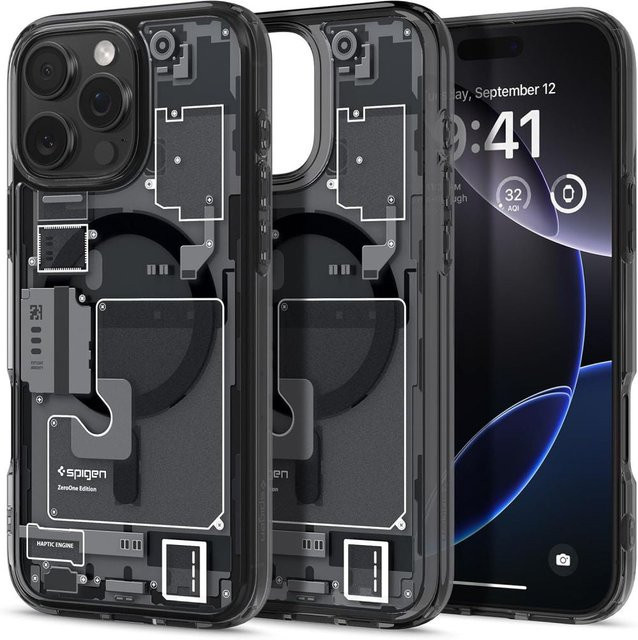 Spigen Ultra Hybrid Zero One MagSafe Schutzhülle für Apple iPhone 16 Pro in Mattschwarz und Transparent - Bild 1