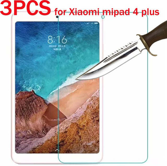 3er Pack Xiaomi Mi Pad 4 und Mi Pad 4 Plus Displayschutzfolien aus gehärtetem Glas, transparent, HD und kratzfest - Bild 1