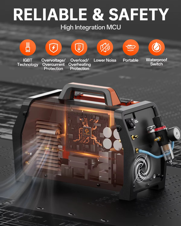 HITBOX HBMC270 IGBT-Schweißmaschine 6in1 mit HF WIG, GAS MIG, CUT, Gasless MIG, STICK MIG und Punktschweißen sowie synergistischer Steuerung - Bild 3