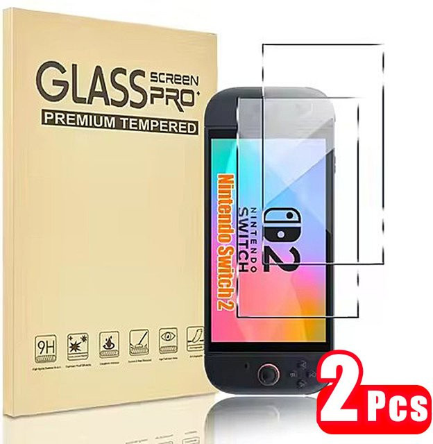 2 Stück HD Displayschutzfolien aus gehärtetem Glas für Nintendo Switch 2, transparent - Bild 1