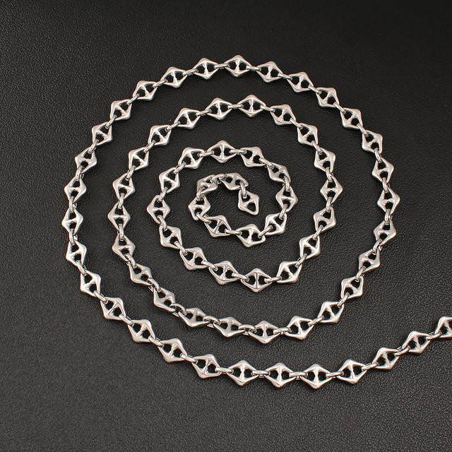Gliederkette Edelstahl, Silber, Modern - Bild 1