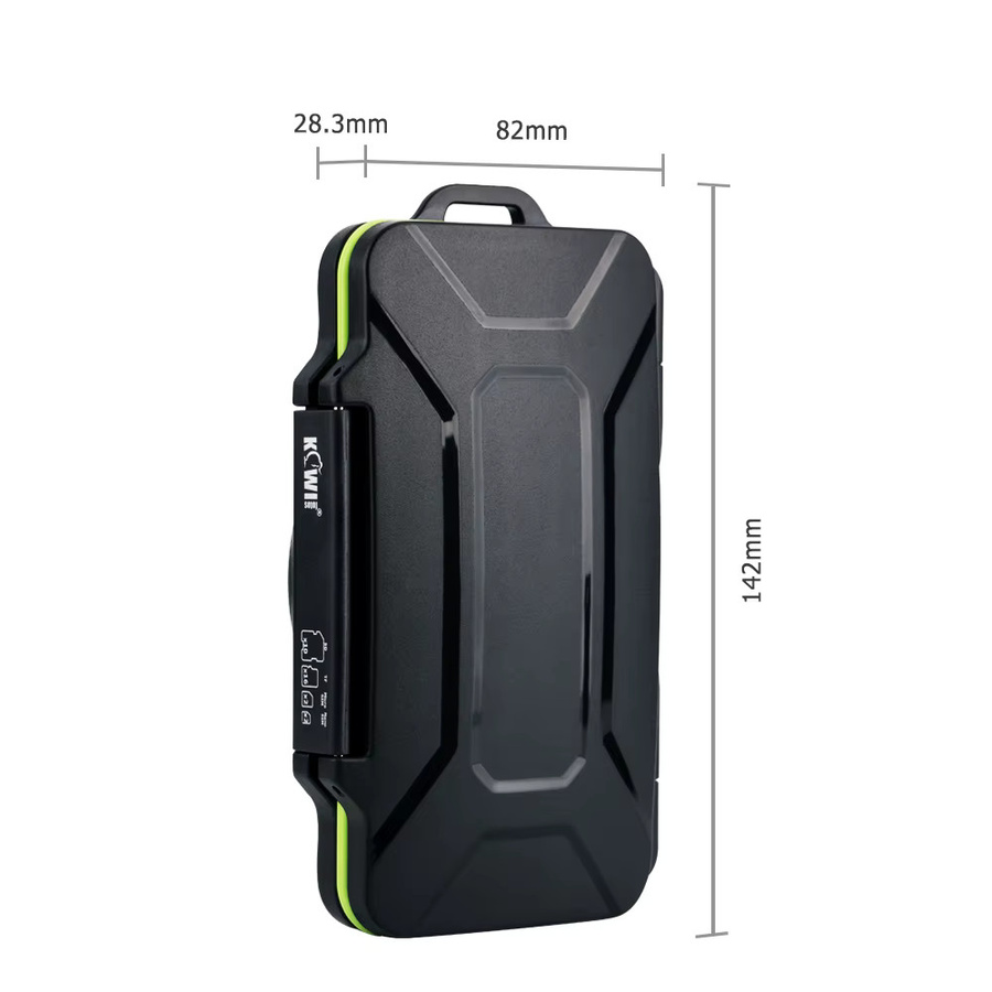 KIWIFOTOS Wasserdichtes Speicher Karten Etui in Schwarz mit USB 3.0 Kartenleser für SD, SDHC, SDXC, Micro SD, TF und SIM Karten - Bild 6