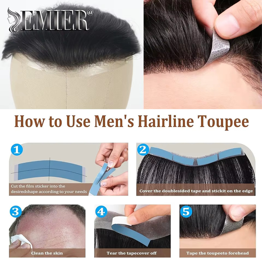 Emier Toupet Frontal für Herren, Braun, Echthaar - Bild 5