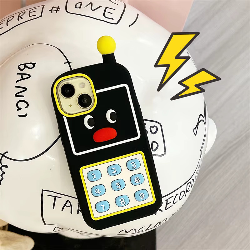 Stoßfeste Silikon-Handyhülle mit 3D-Cartoon-Pinguin-Design für Apple iPhone 12 bis 17 Pro Max Plus, Farbe: Schwarz - Bild 2
