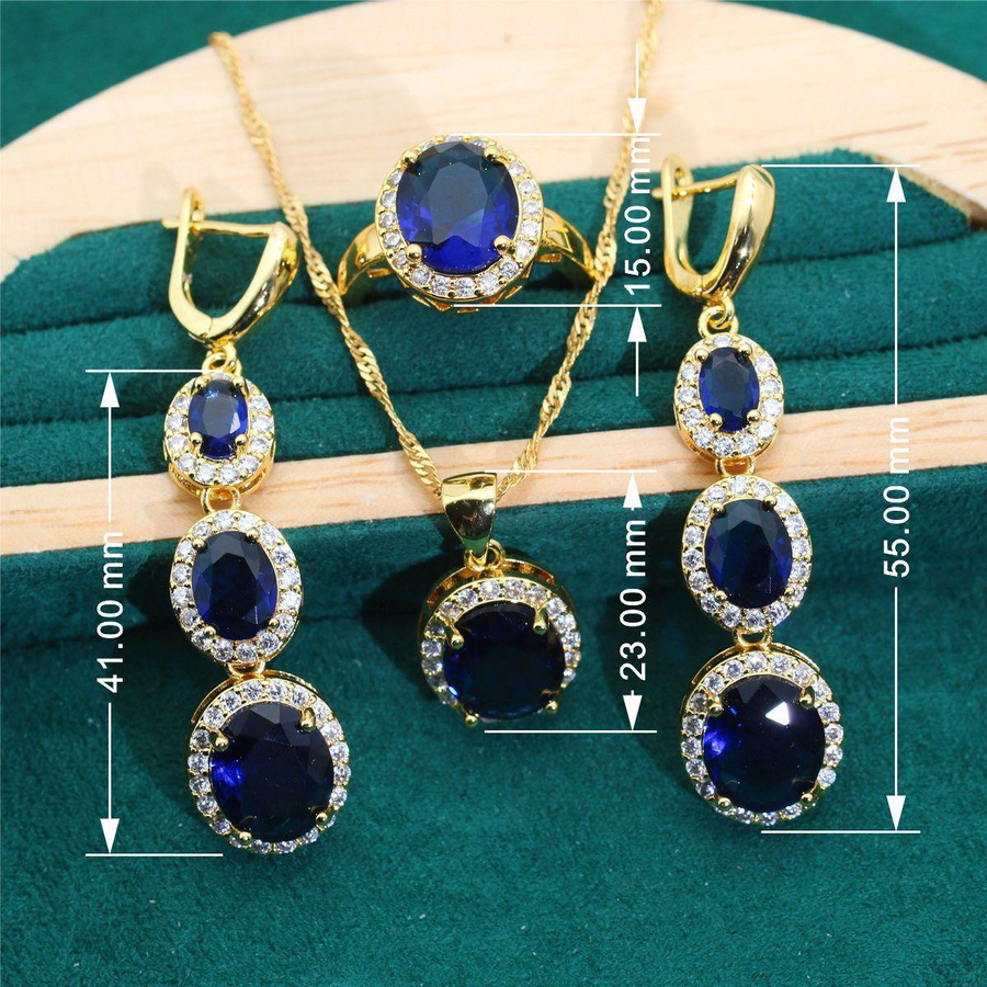 YIRAN Jewelry Schmuckset, Kupfer, Gold, Zirkonia, Unisex - Bild 1
