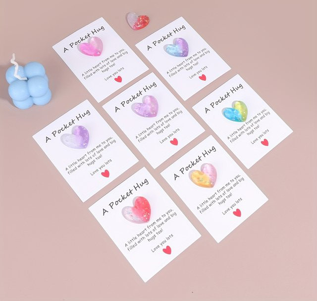 4 Stück Herz-Grußkarten zum Selbermachen in Coral, DIY-Geschenkset für Valentinstag und Jubiläen - Bild 1