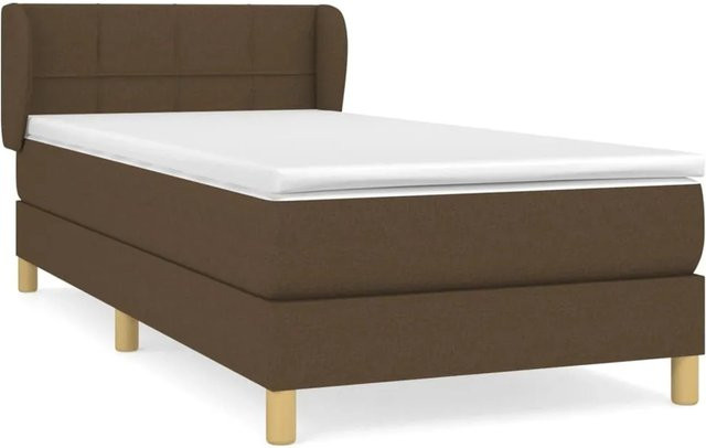 vidaXL Boxspringbett mit Matratze Dunkelbraun B/T/H: 90 x 200 x 88 cm - Bild 1